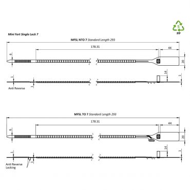 Scellé de sécurité Mini Fort Single Lock - Vue technique